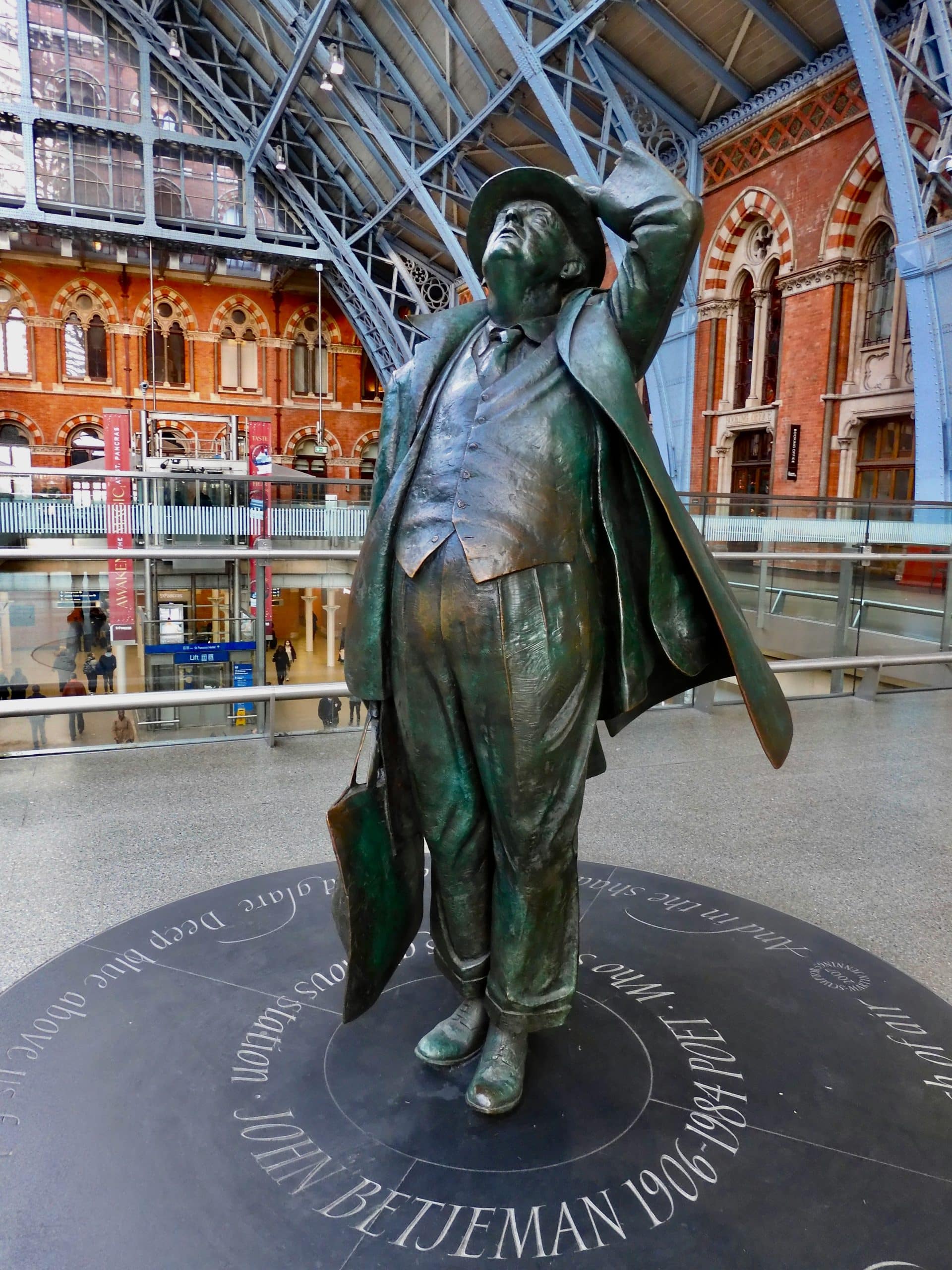 Statue at St Pancras Station in London honoring English poet Sir John Betjeman The Westfjords