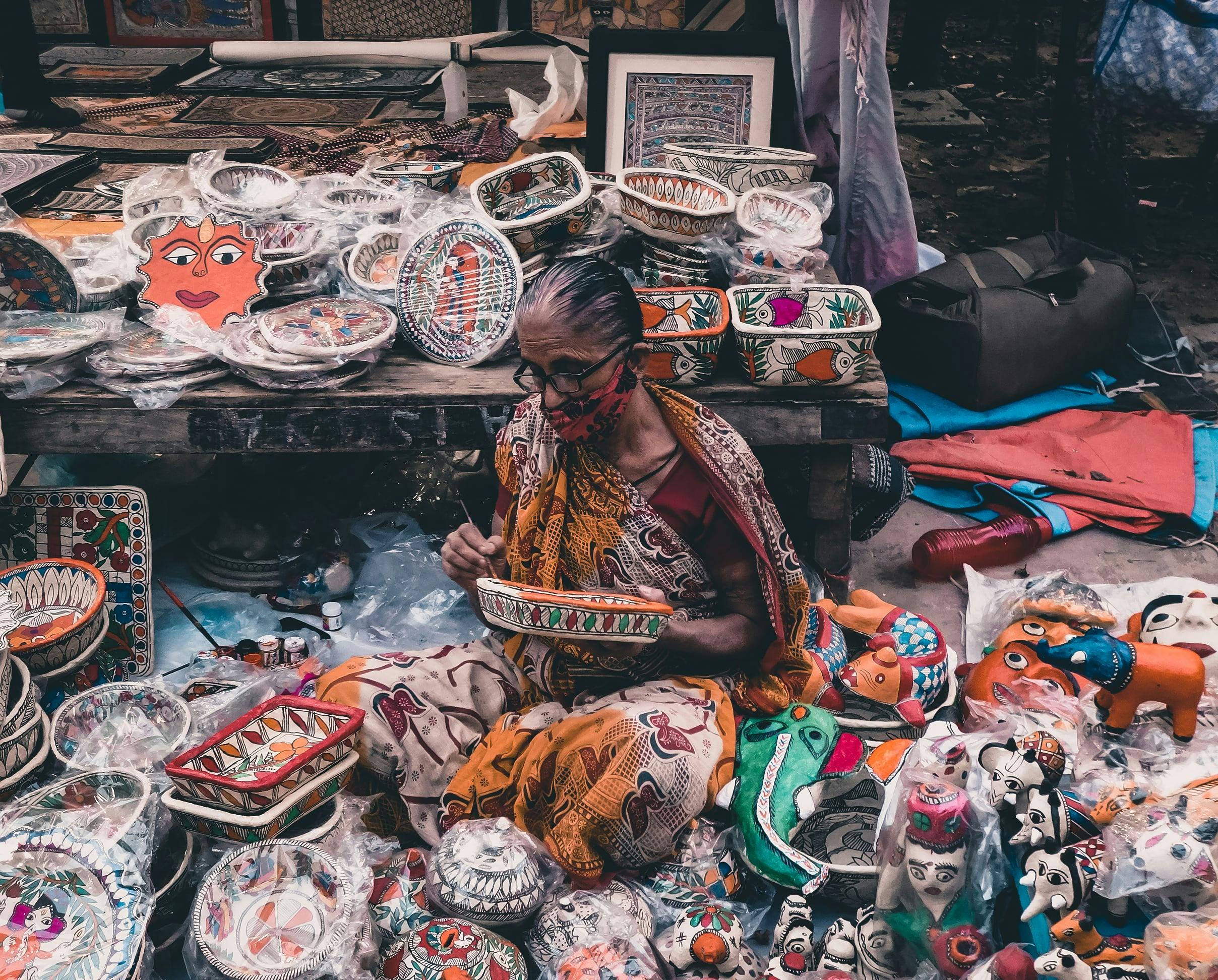 Female artisan in India Female artisan in India