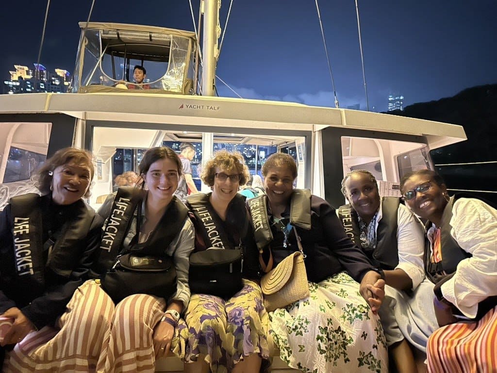 A nightime boat ride in South Korea