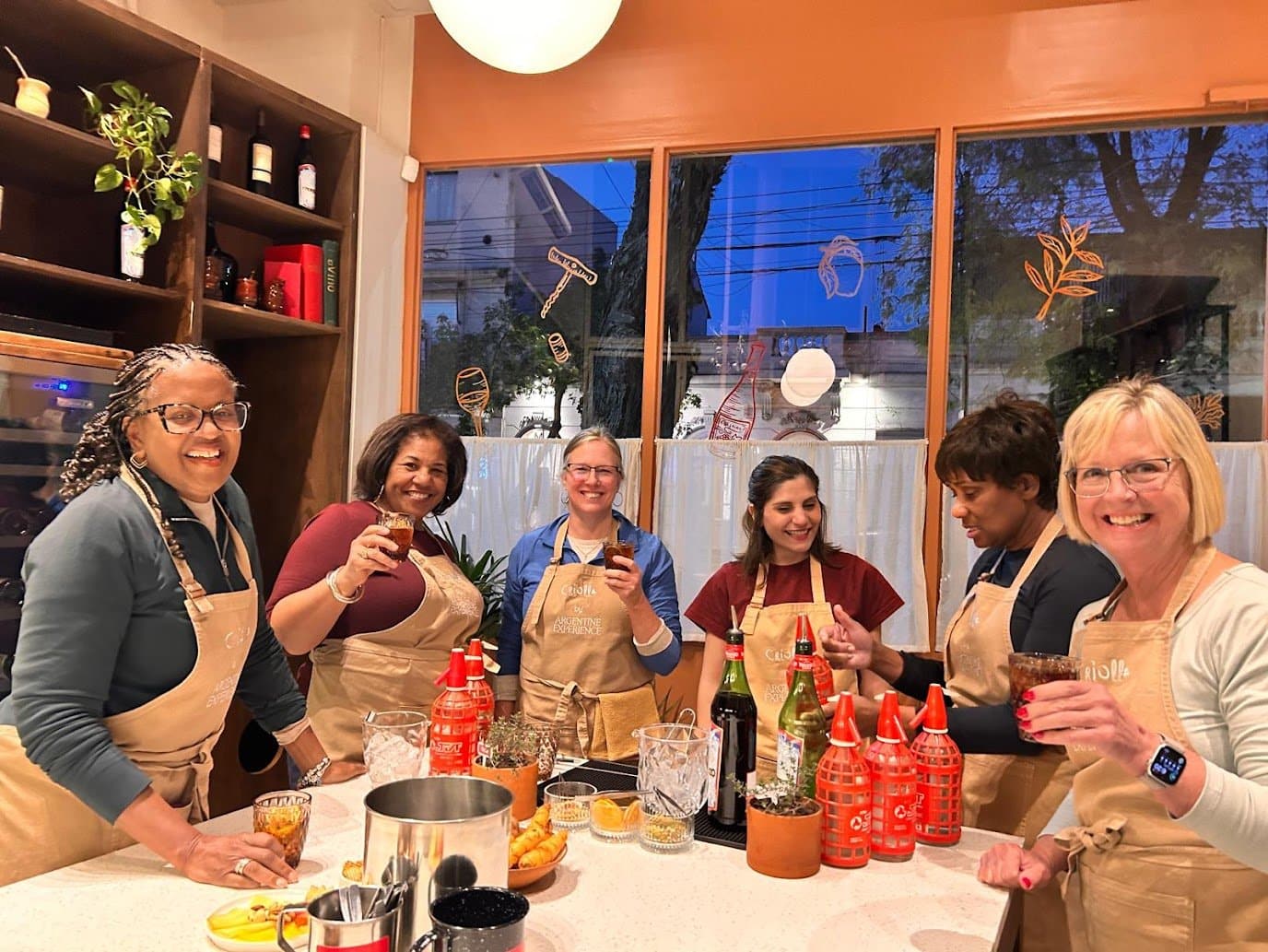 WTA women learning the art of Argentine cooking