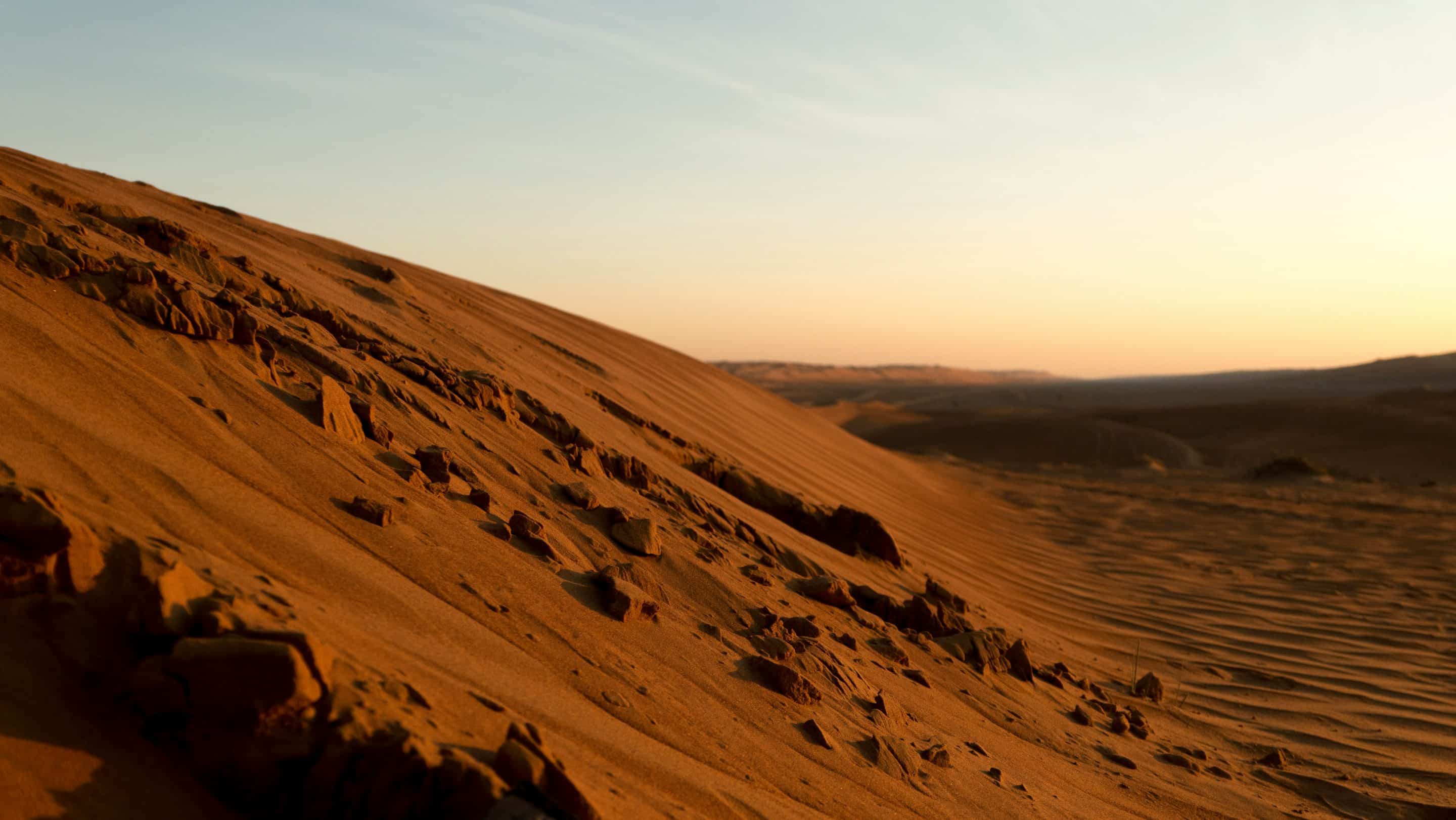 The Wahiba Sands at sunset