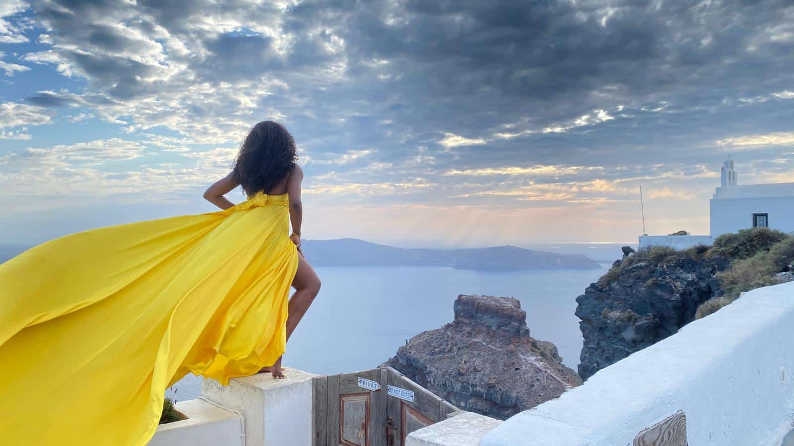 Dressed to impress on top of the world in Greece